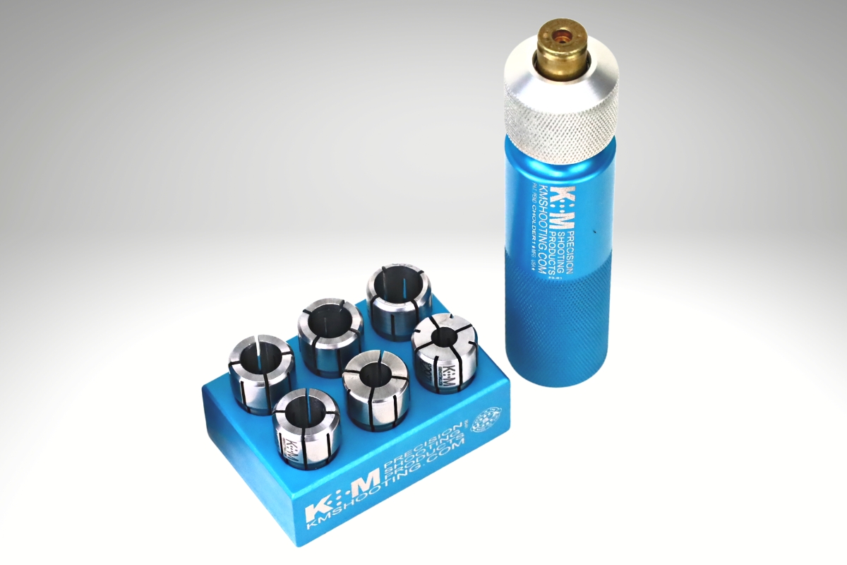 K+M Precision Case Holder Collet Block with collets and case holder