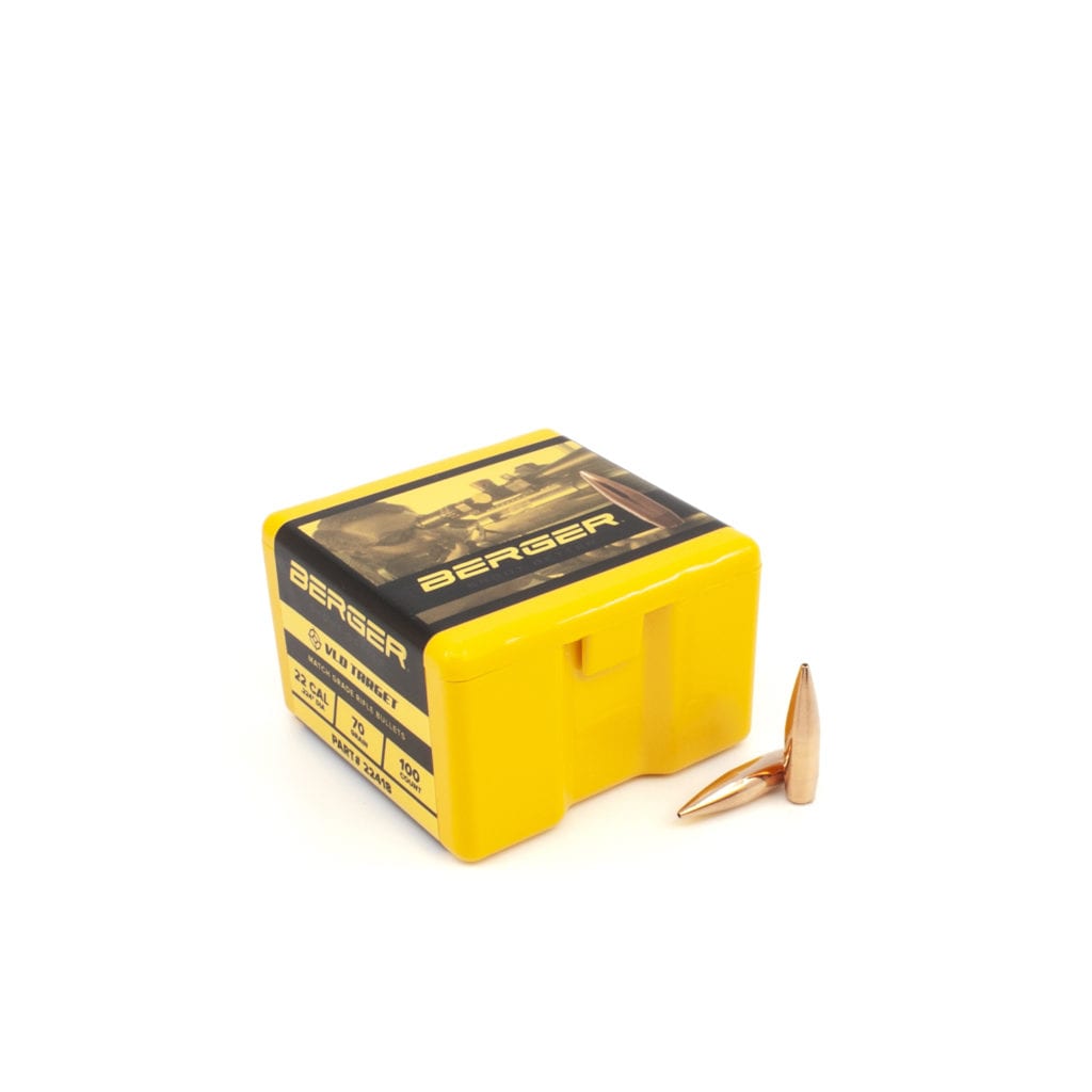 Berger 22 Cal 70gr VLD Target Bullets (100)