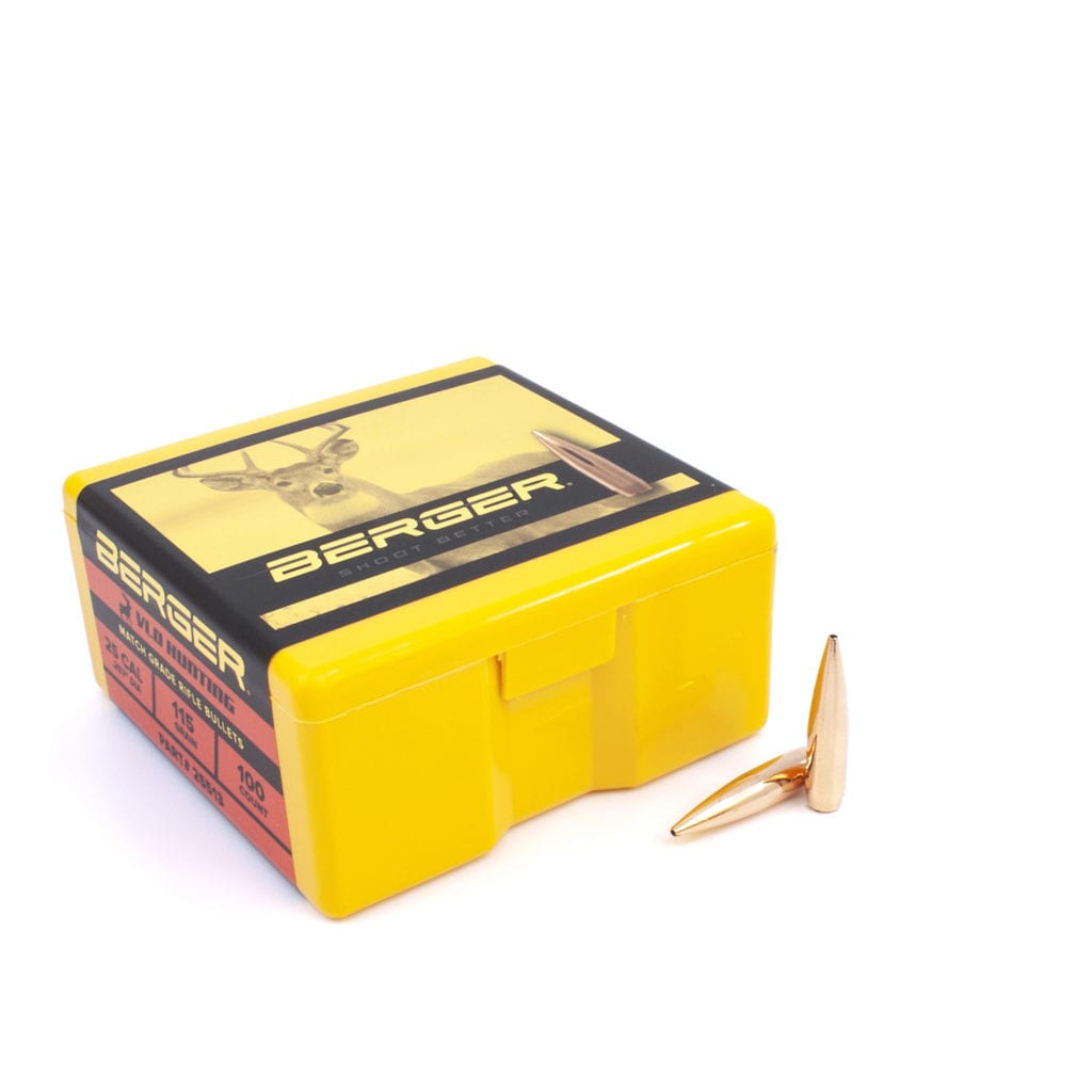 Berger 25 Cal 115gr VLD Hunting Bullets (100)