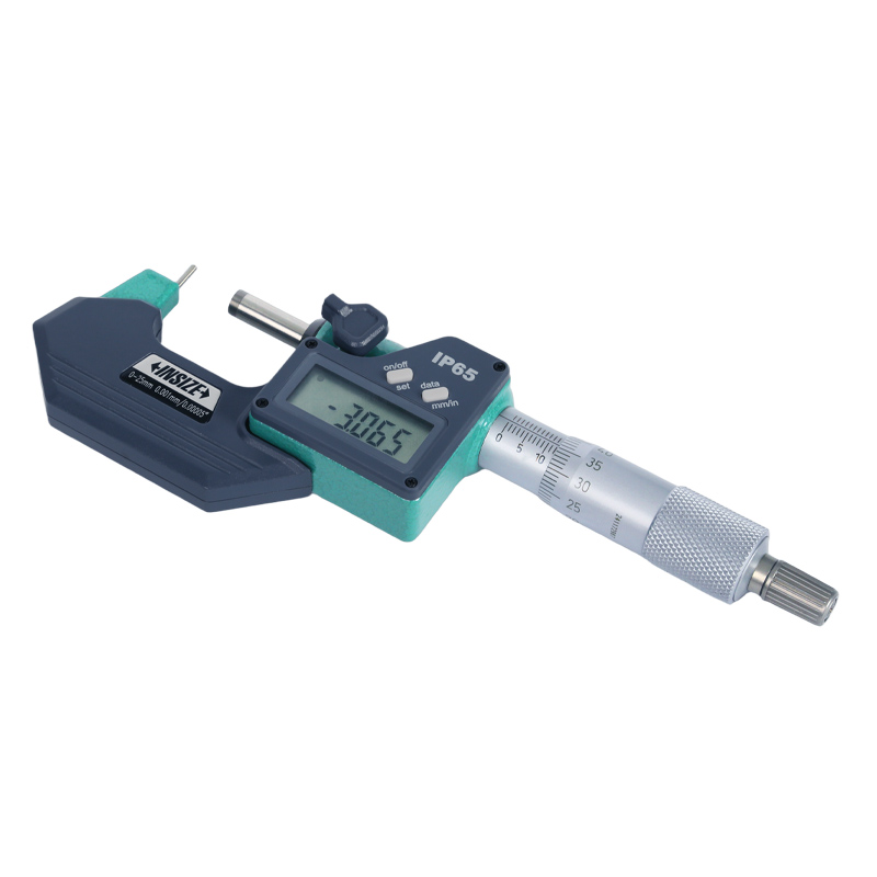 INSIZE Digital Tube Micrometer 0-25x0.001mm Type D Anvil